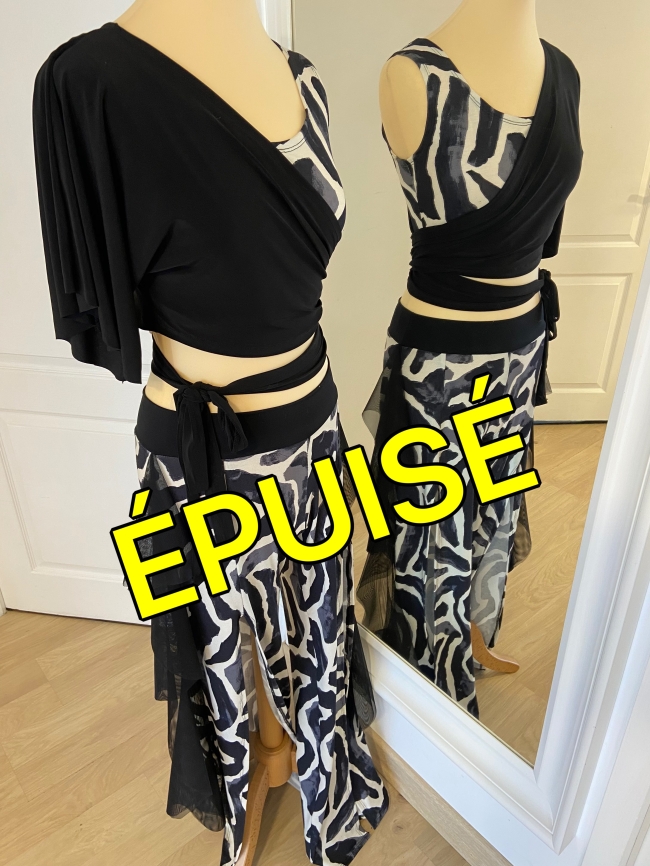 Pantalon zèbre fendu devant et volants de tulle sur les côtés (Le pantaleur seul) 